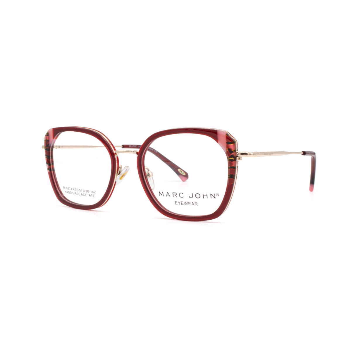 Marc John MJ0674RED 51 womens eyeglass frame