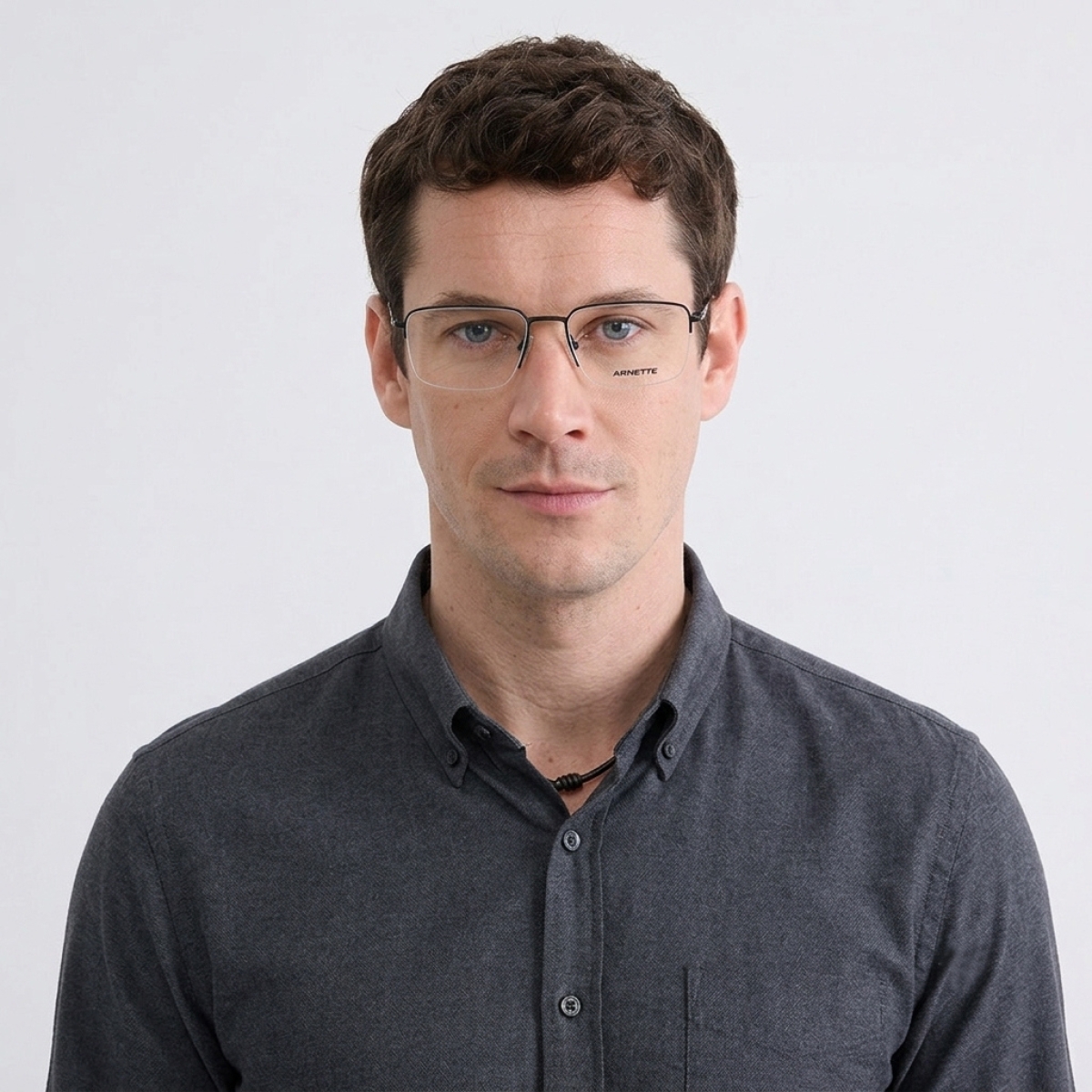 Arnette AN6152-737 54 правоъгълна мъжка рамка за очила тип корда в черно