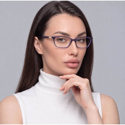 Guess GU50198 081 52 лилава дамска рамка за очила във форма котешко око