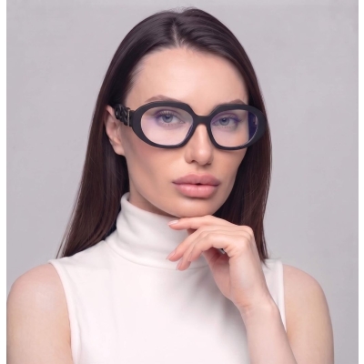 Guess GU50117 002 54 многоъгълна ацетатна дамска рамка за очила в черно