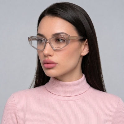 Sportmax SM5003 090 51 стилна дамска ацетатна рамка в прозиращо бежово Sportmax SM5003 090 51 стилна дамска ацетатна рамка в прозиращо бежово