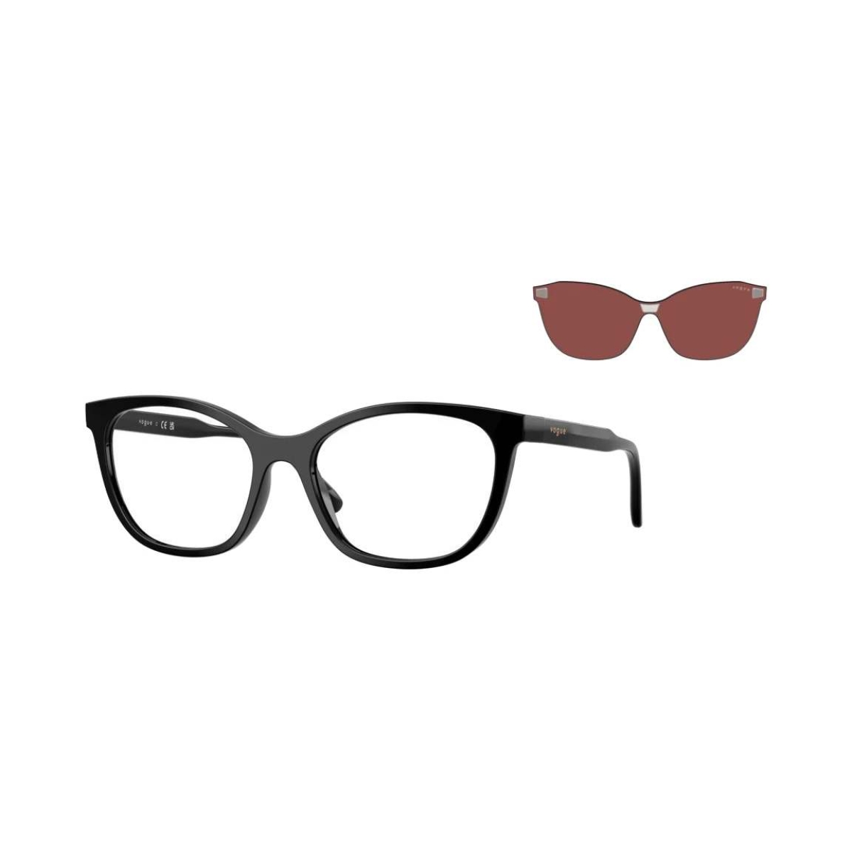 Vogue VO5746S 20711W 54 стилна дамска клип-он рамка за очила със слънцезащитна приставка