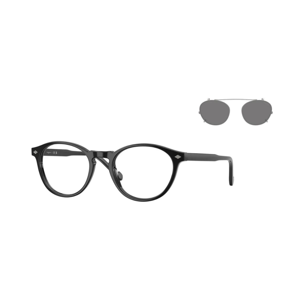 Vogue VO5751S W44/1W 49 силна мъжка клип-он рамка за очила в кръгла форма Vogue VO5751S W44/1W 49 силна мъжка клип-он рамка за очила в кръгла форма